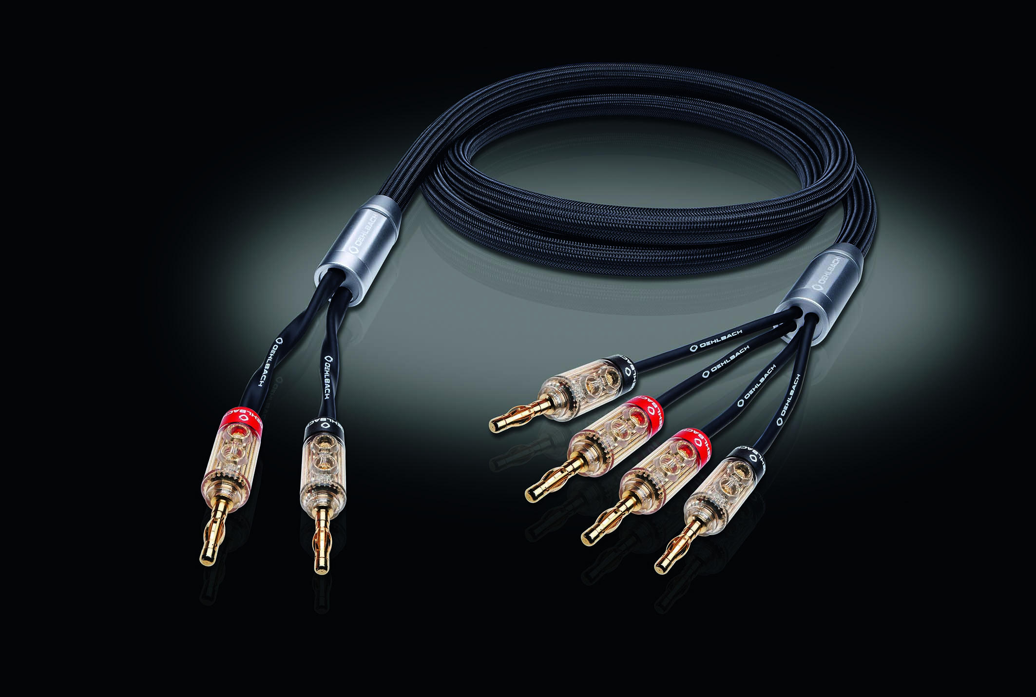 OEHLBACH XXL® FusionFour 2x4.0m m. Banana., Bi-Wiring-Lautsprecherkabel