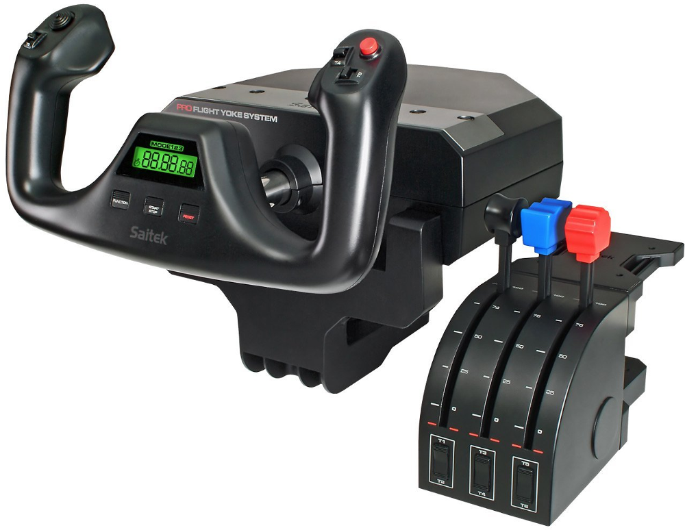 LOGITECH Instruments de vol Quadrant PC et Mac Saitek Pro Flight Yoke Noir (945-000004)