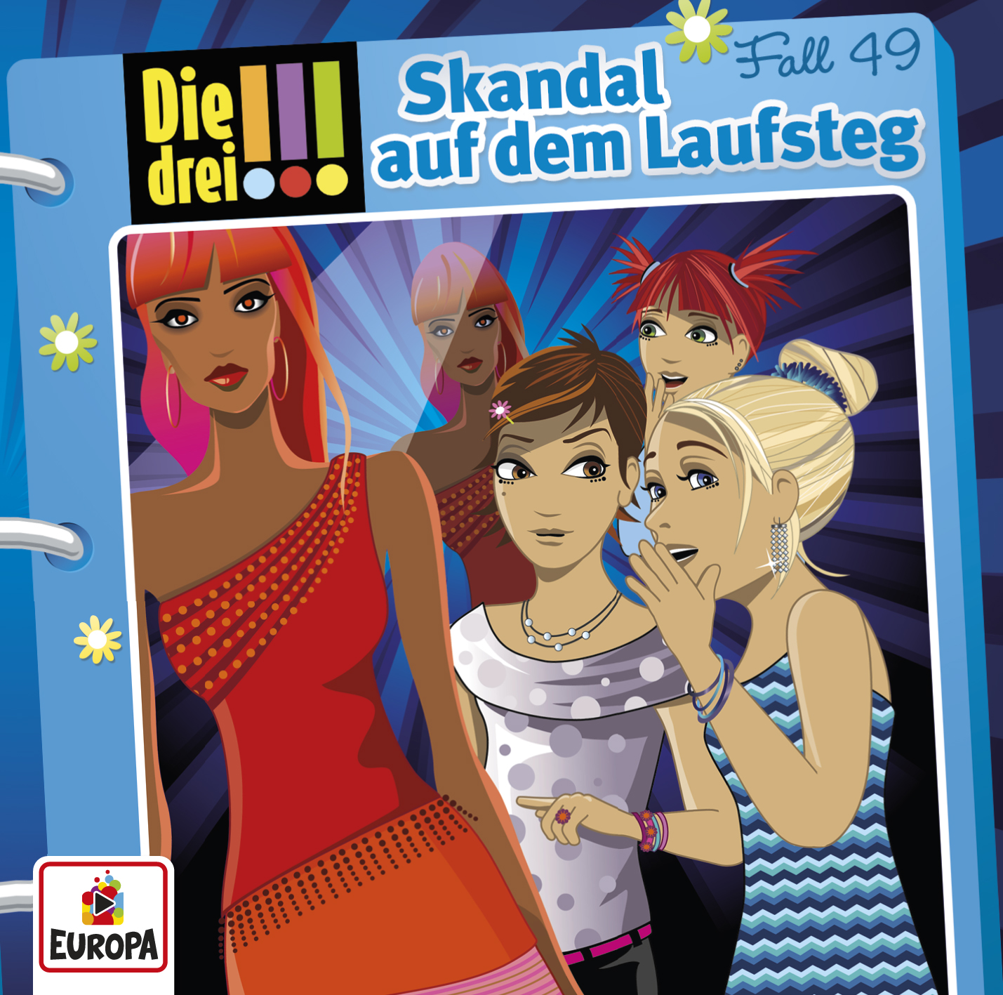 Comic-Cover, Die drei !!!. Drei Mädchen, Modethema. Farbenfrohes Design.
