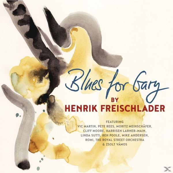 Albumcover 'Blues for Gary' mit abstrakter Aquarellkunst, mit Henrik Freischlader.