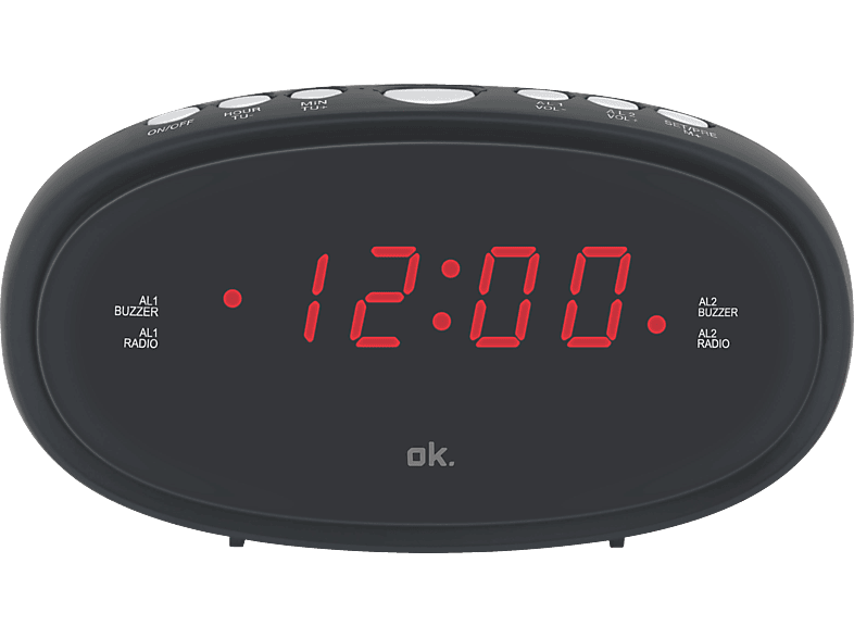 OK. OCR210 Wekkerradio Zwart
