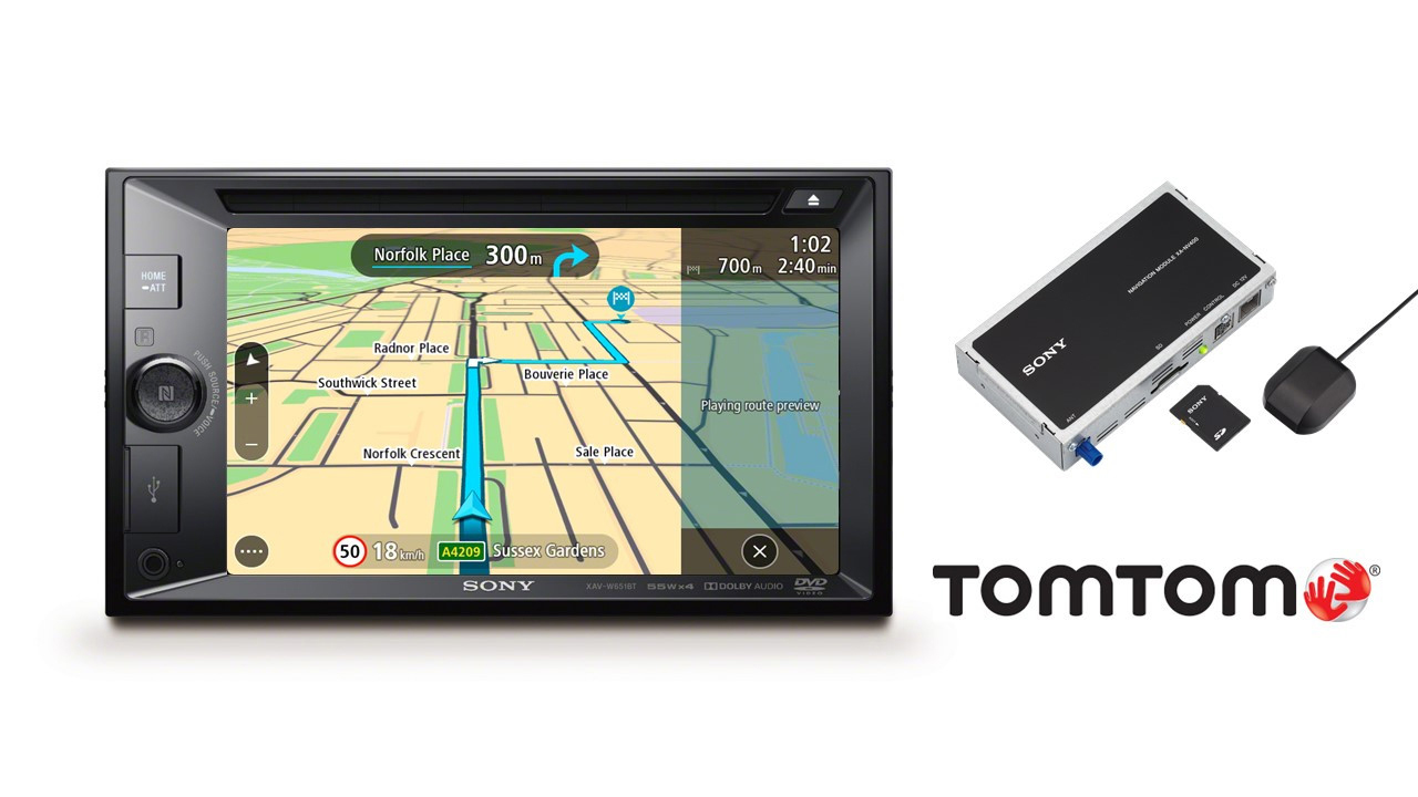 SONY XNV-KIT651 Moniceiver + TomTom GPS Navigationsmodul 2 DIN (Doppel-DIN), 55 Watt