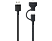 OZAKI fekete USB Lightning és Micro USB kábel (OT225BK)