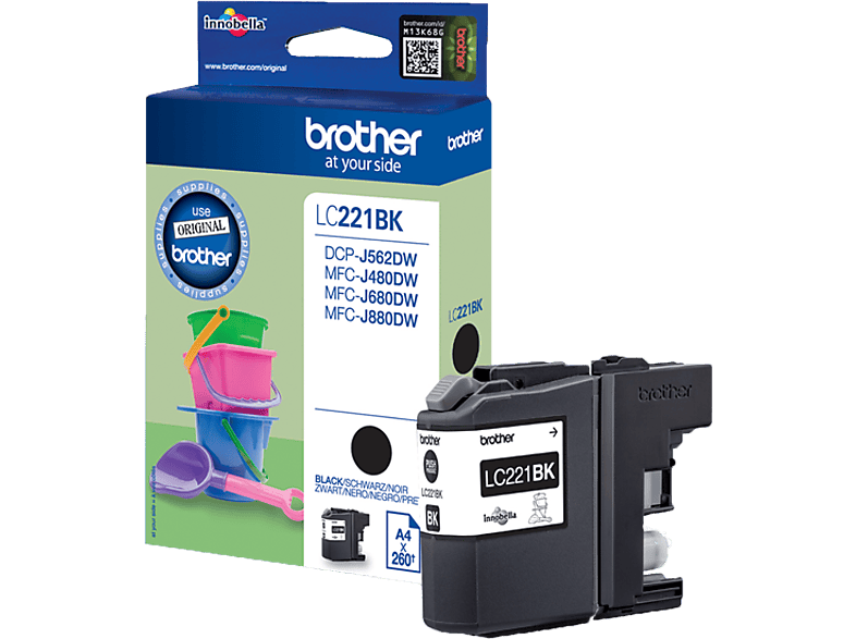 BROTHER LC221BK Zwart (LC-221BKBP)