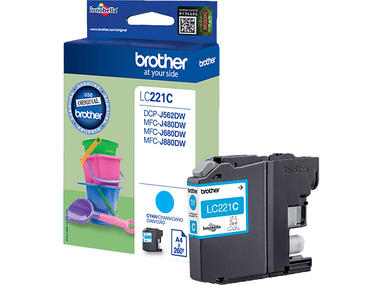 BROTHER LC221C Cyaan (LC-221CBP)