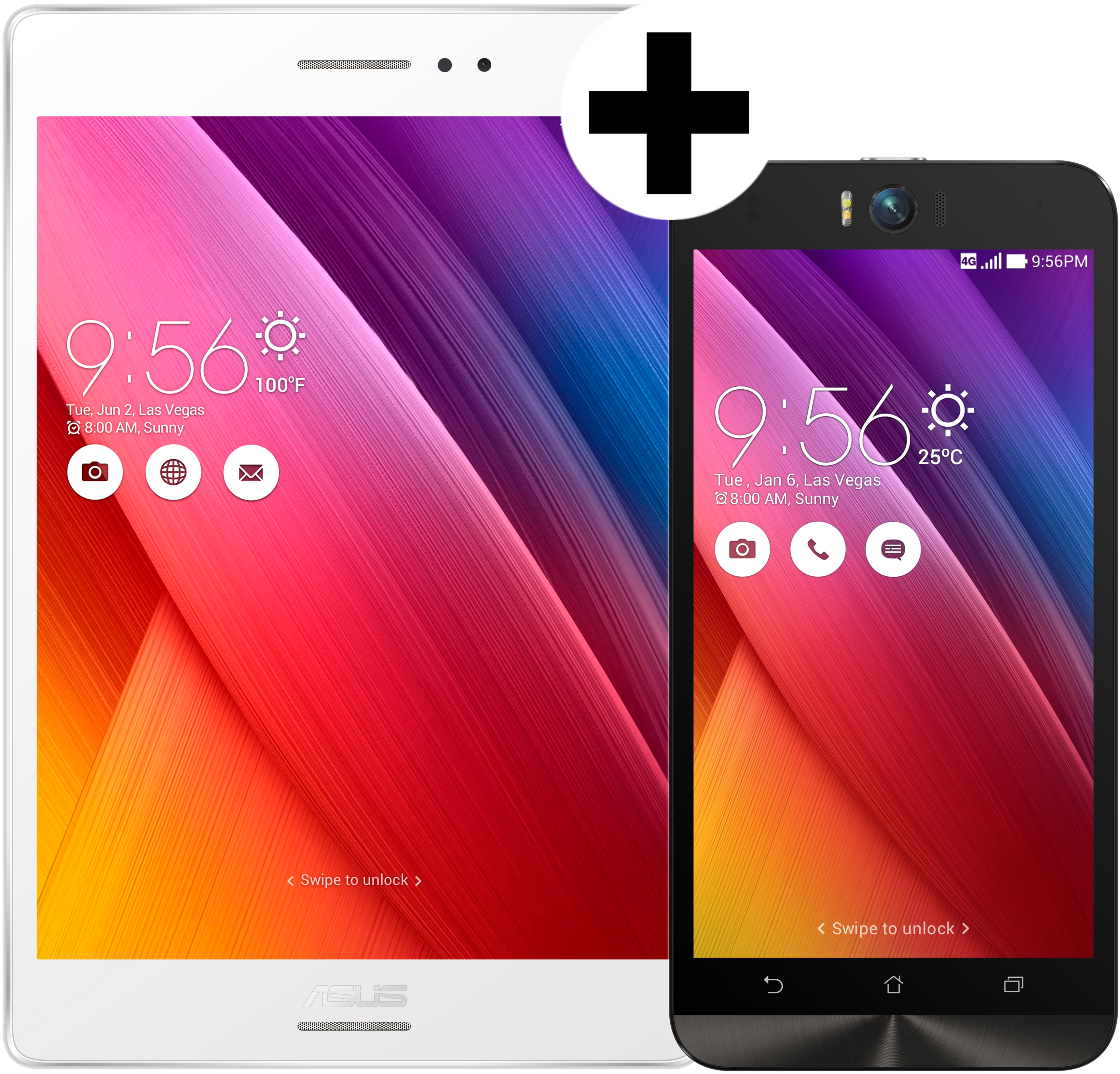 ASUS ZenFone Selfie ZD551KL + ZenPad 8.0 inkl. PowerCase CB81 Z380KL-1L058A, weiß 