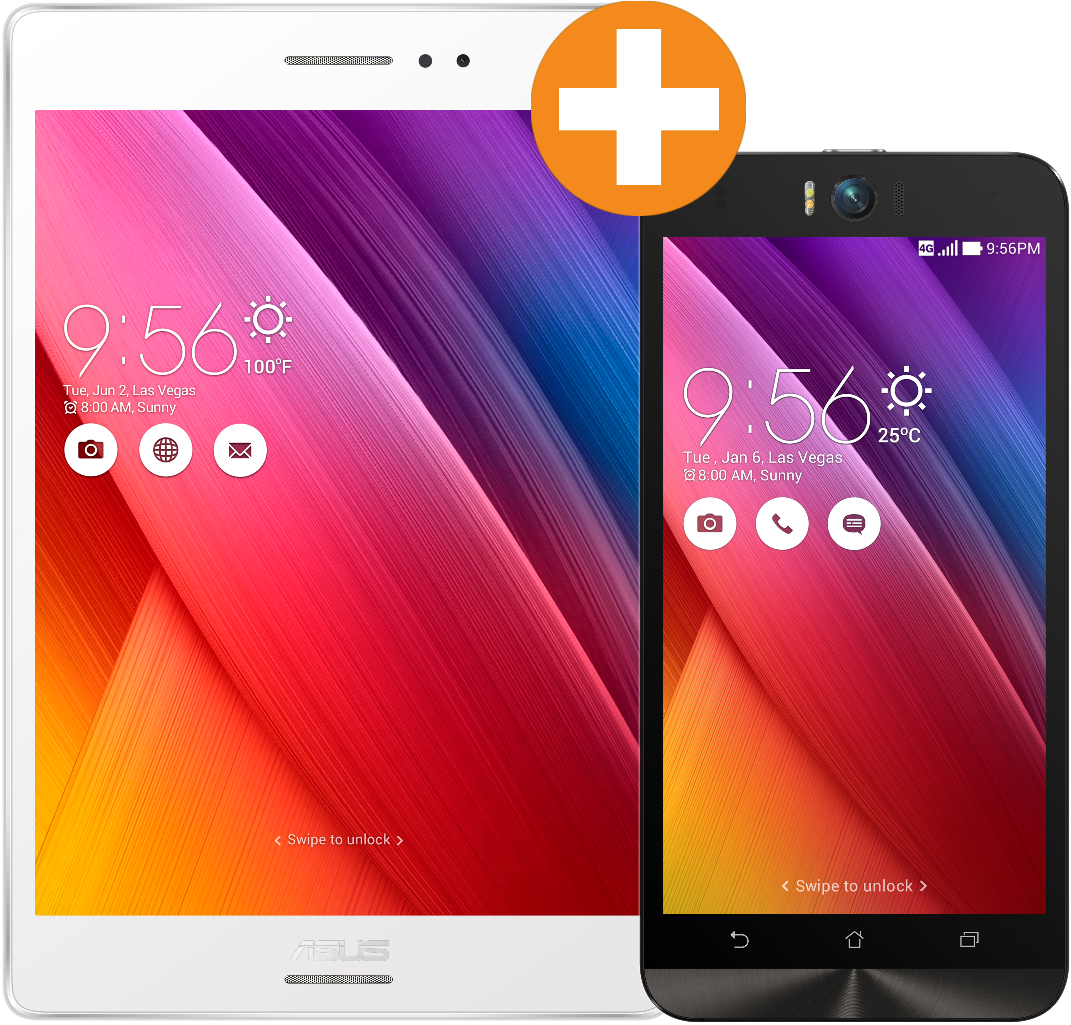 ASUS ZenFone Selfie ZD551KL + ZenPad 8.0 inkl. PowerCase CB81 Z380KL-1L058A, weiß 