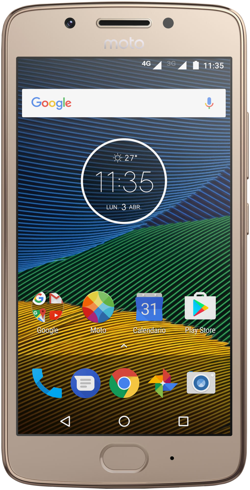 Móvil - Motorola Moto G5, 5'', Full HD, Qualcomm Snapdragon 430, 3 GB RAM, 16GB, Dorado