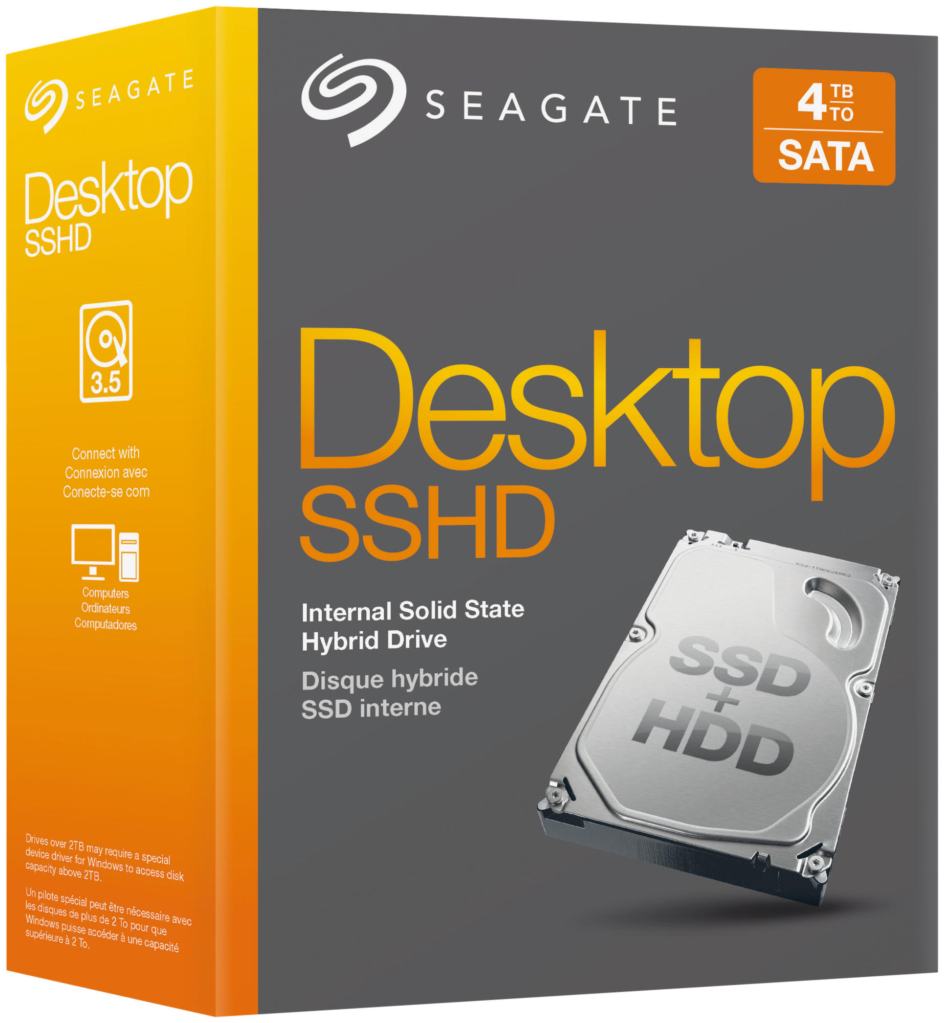 Kit de unidad de disco duro híbrido 4TB - Seagate Desktop SSHD STCL4000400