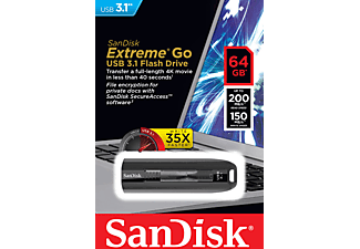 SANDISK Extreme® Go - USB-Stick  (64 GB, Schwarz)