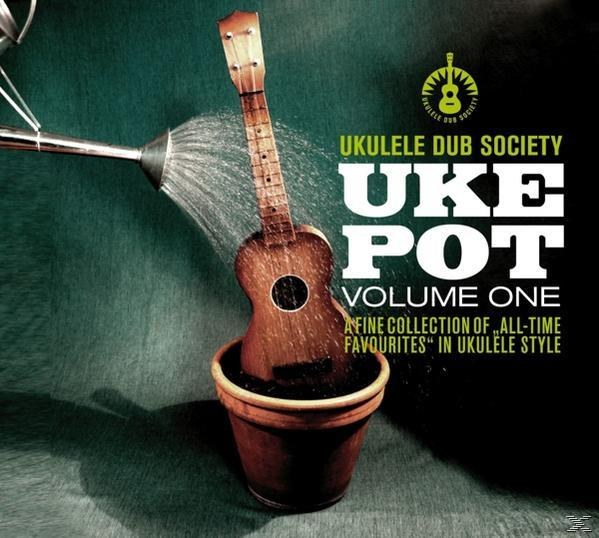 Albumcover der Ukulele Dub Society, mit Ukulele in einem Topf, der bewässert wird.