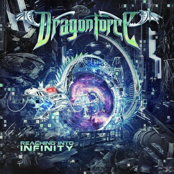 Albumcover für Dragonforces 'Reaching Into Infinity'. Zeigt einen Drachen.