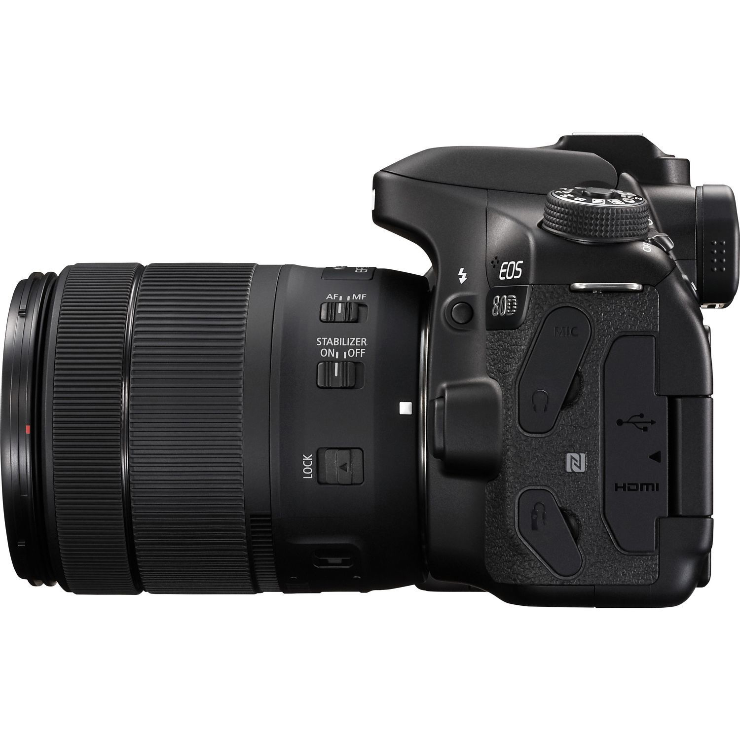 CANON EOS 80D Kit Spiegelreflexkamera, 24,2 Megapixel, 18-135 mm Objektiv (IS, EF-S, USM), Touchscreen Display, WLAN, Schwarz