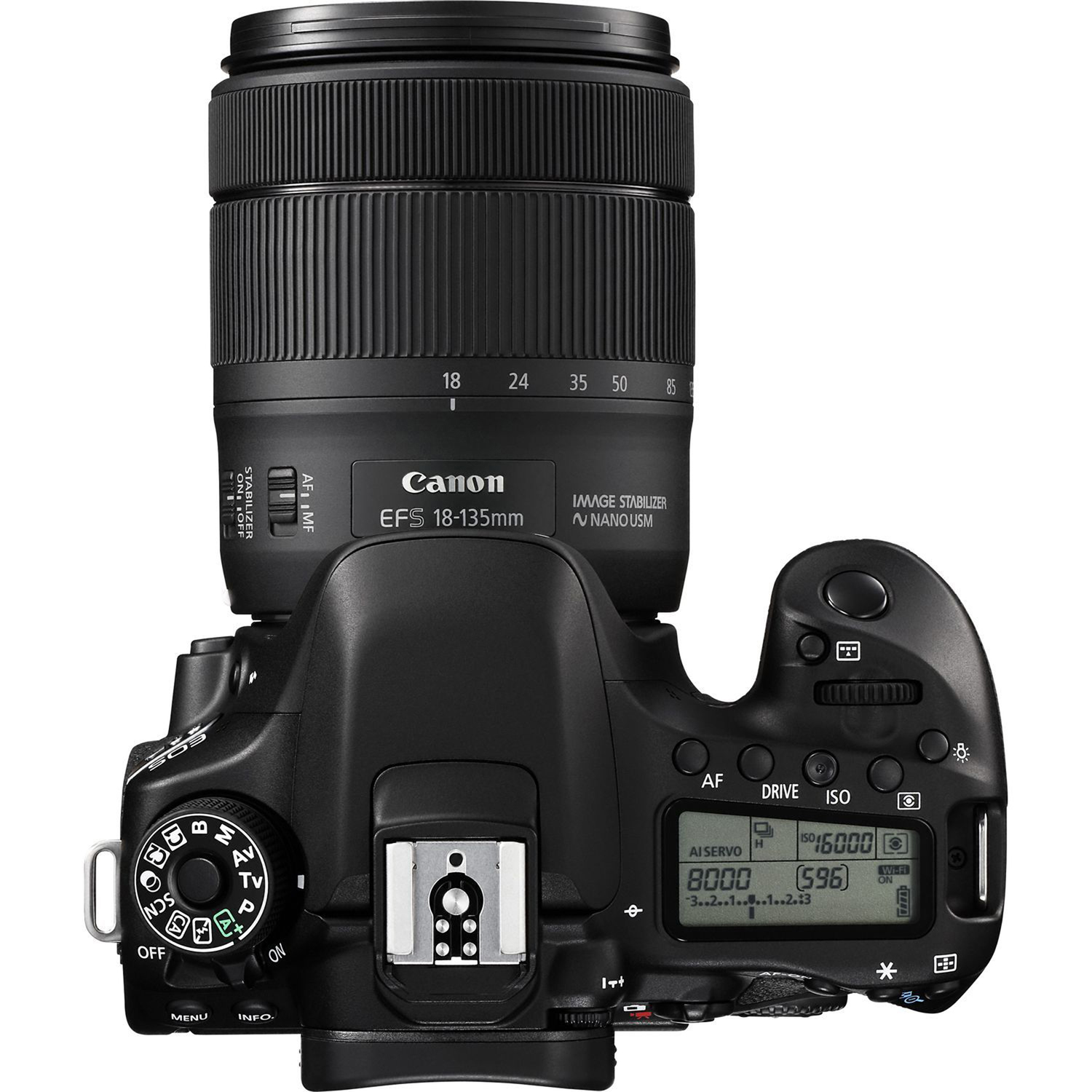 CANON EOS 80D Kit Spiegelreflexkamera, 24,2 Megapixel, 18-135 mm Objektiv (IS, EF-S, USM), Touchscreen Display, WLAN, Schwarz