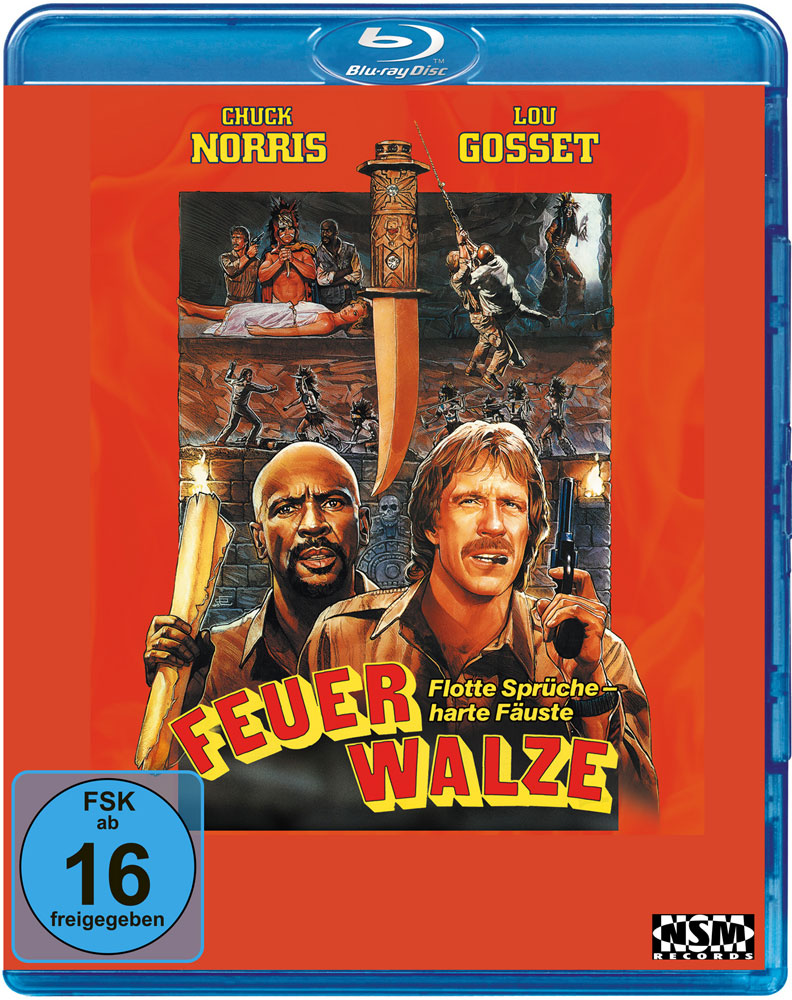 DVD-Cover: Chuck Norris und Lou Gosset in 'Feuerwalze', Filmplakat.