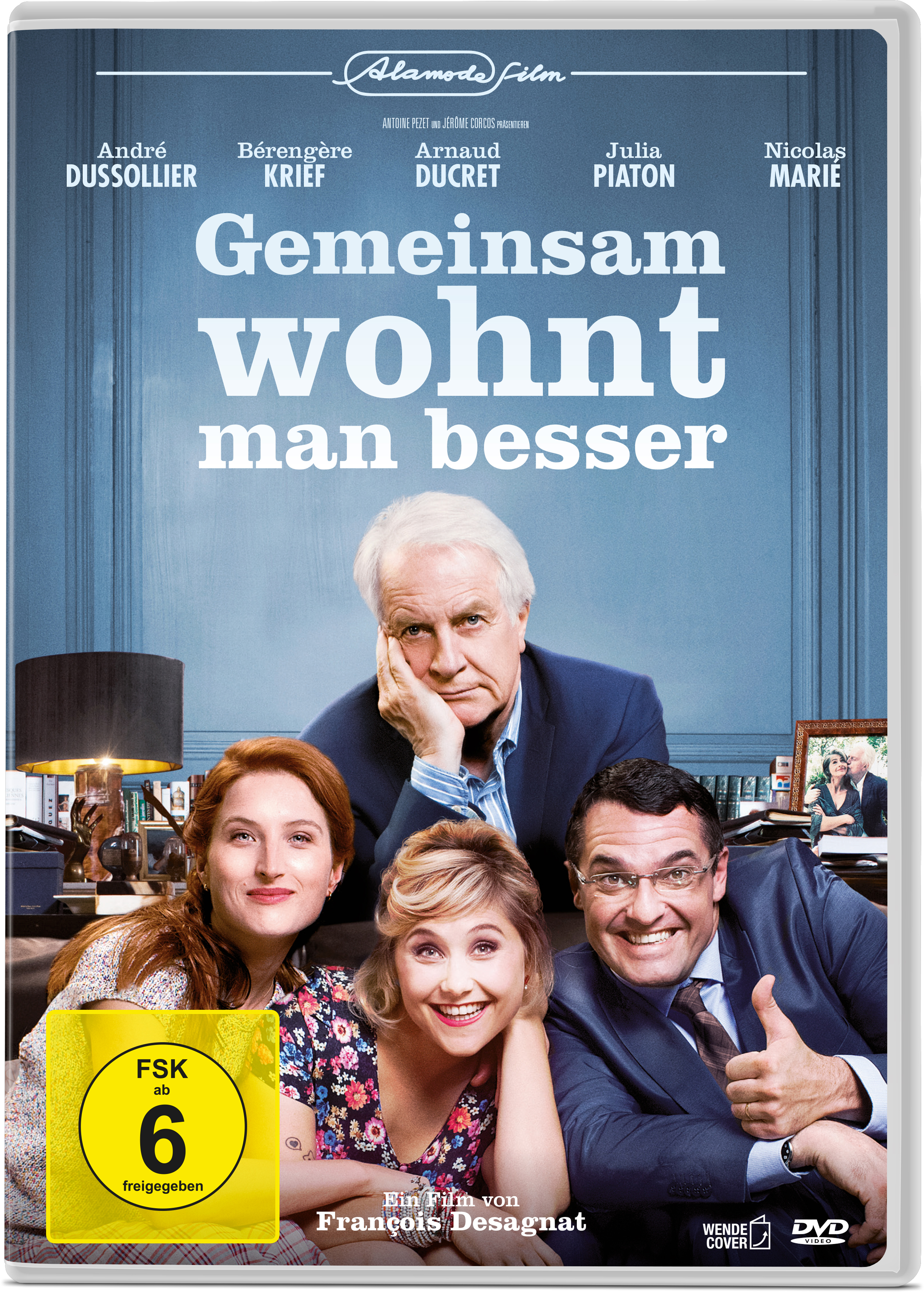 Film-DVD-Cover. Gruppe von vier lächelnden Personen, Titel: Gemeinsam wohnt man besser.