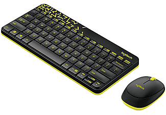 LOGITECH MK240 USB Alıcılı Kablosuz Kompakt Türkçe Q Klavye Mouse Seti - Sarı&Siyah_1