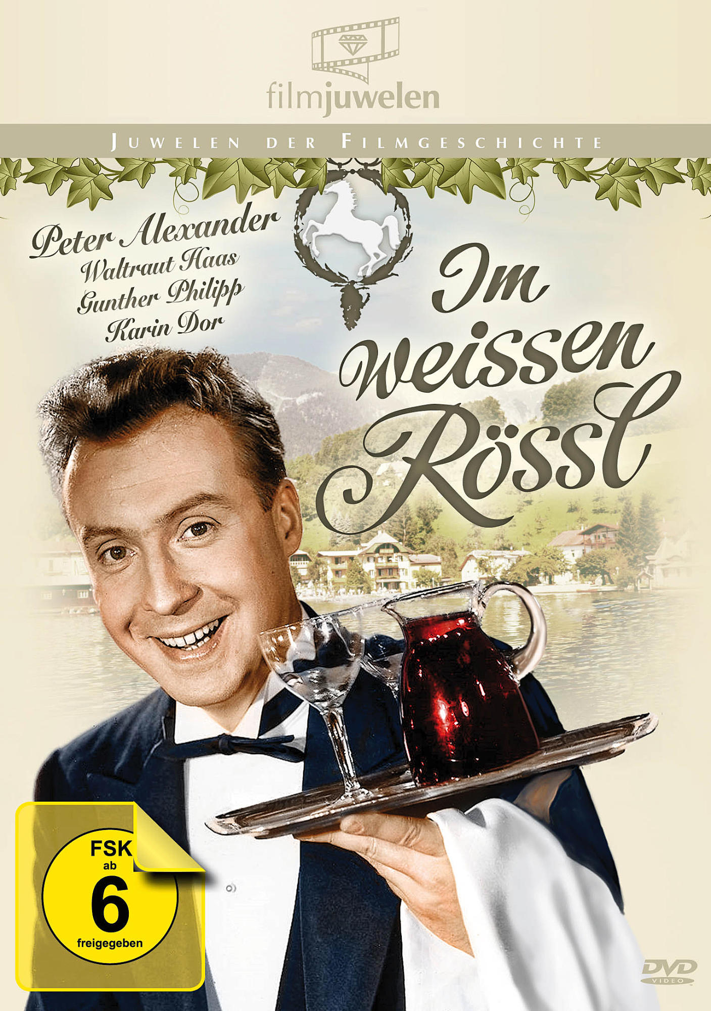 DVD-Cover mit einem Mann, der ein Tablett mit Getränken hält, deutscher Text.