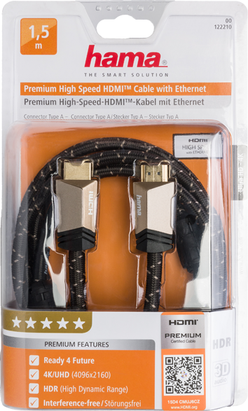 HAMA Premium High Speed HDMI kábel, 1,5m