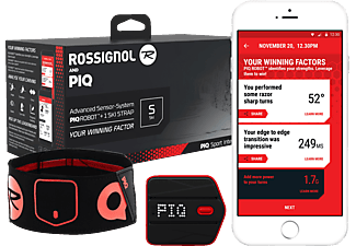 PIQ PIQ SKI SET – Sensore multisport e accessori - Schermo LED - Nero/Rosso - Sensore Multisport (Nero/Rosso)