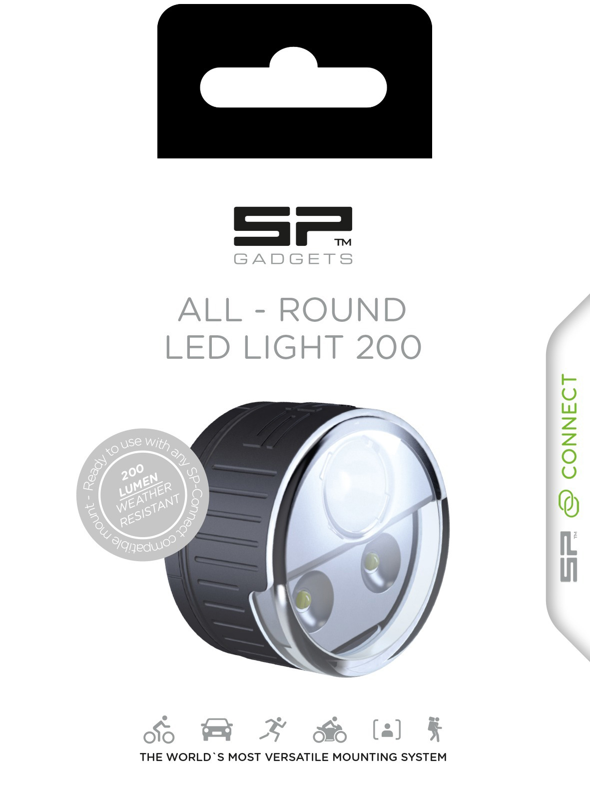 SP CONNECT Connect - LED 200 Licht, All-Round LED Weiß/Schwarz Light