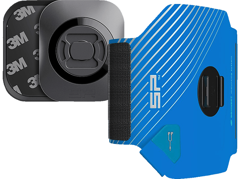 SP CONNECT Fitness Bundle Universal Sportarmband inklusive Smartphone Befestigung, Blau/Schwarz