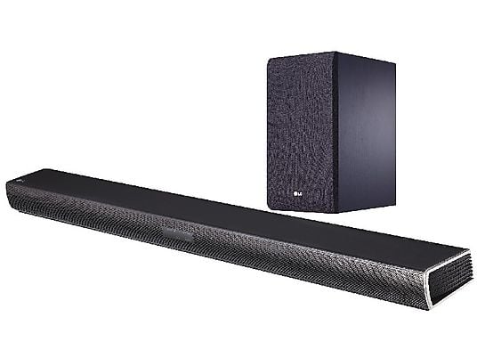 Barra de sonido - LG SJ4, Potencia 300 W, 2.1 canales, Hi-res Audio, Subwoofer inalámbrico, Negro