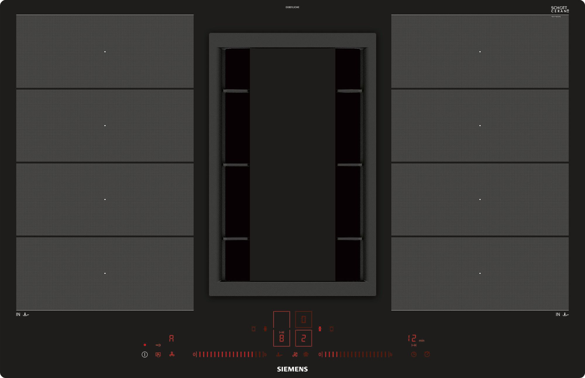 SIEMENS Taque induction avec hotte intégrée (EX801LX34E)