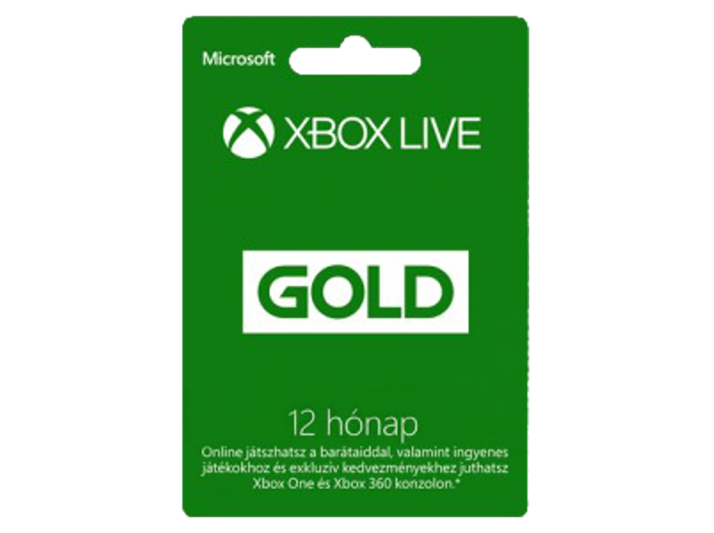 MICROSOFT Xbox Live Gold előfizetés, 12 hónap