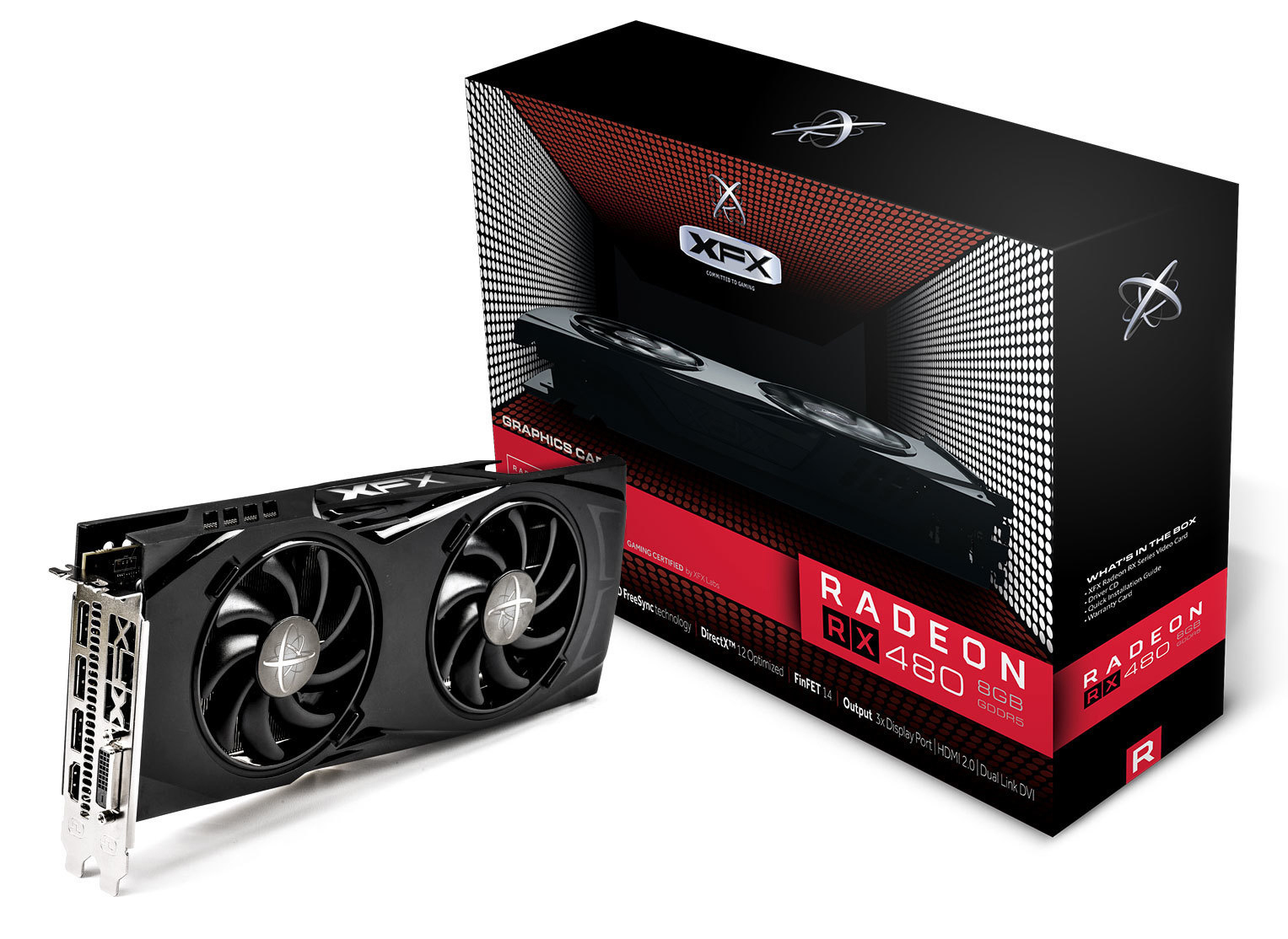XFX Radeon RX 480 GTR 8GB Triple X Edition (RX-480P8DFA6) (AMD, Grafikkarte)