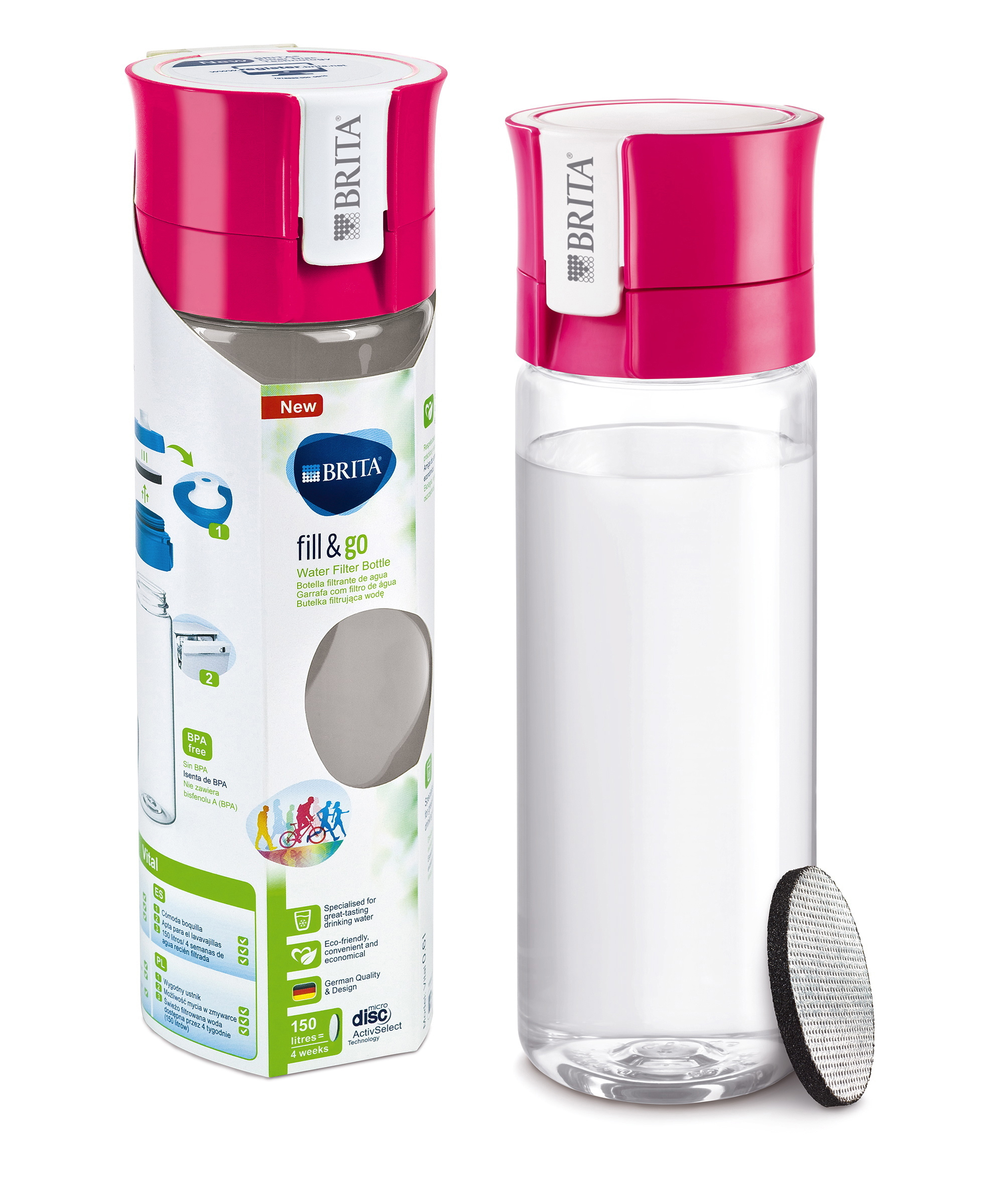 BRITA Vital  - Wasserfilterflasche (Pink)