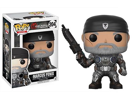 POP GAMES Gears of War: Marcus Fenix (Old Man) POP! - Figura del gioco - 9 cm - Personaggio gioco (Argento/nero)