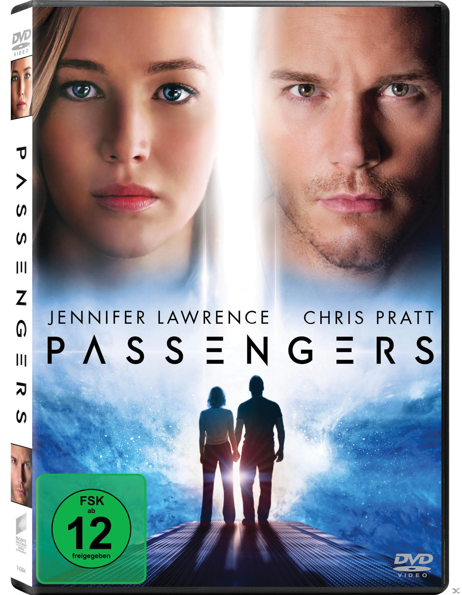DVD-Cover für "Passengers". Jennifer Lawrence und Chris Pratt sind zu sehen.