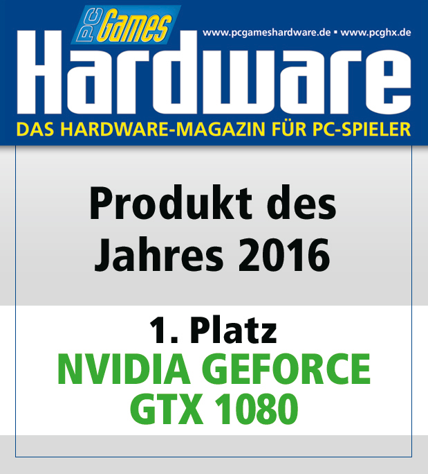 PC Games Hardware Magazin-Cover, Produkt des Jahres 2016, NVIDIA GEFORCE GTX 1080.
