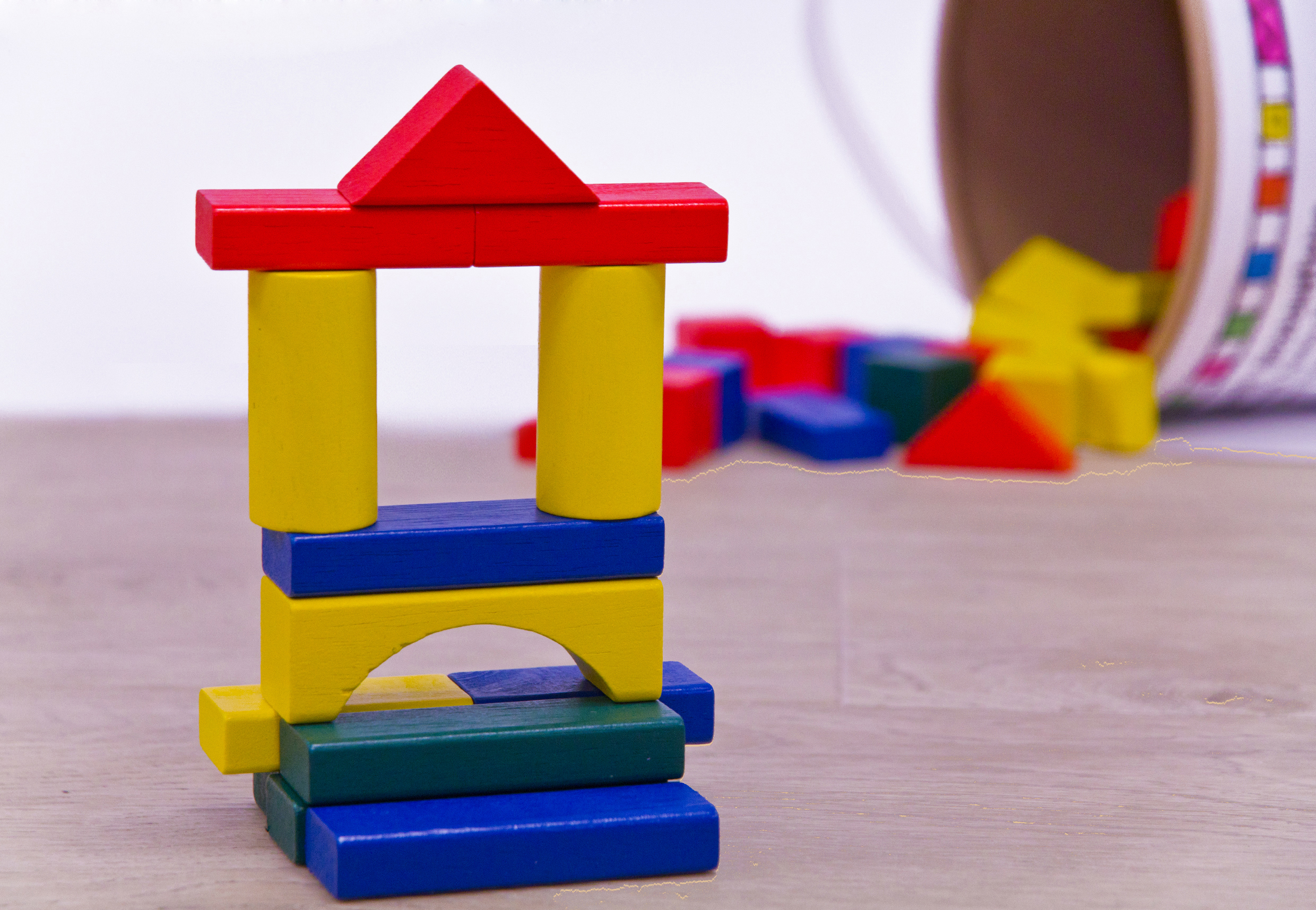 SPIELMAUS BEE Holzbausteine bunt 50 tlg. Bausteine Mehrfarbig