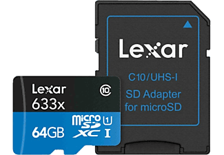 LEXAR 64GB High-Performance 633x microSDXC™ UHS-I, 100MB/s okuma 45MB/s yazma C10 A1 V30 U3 Hafıza Kartı