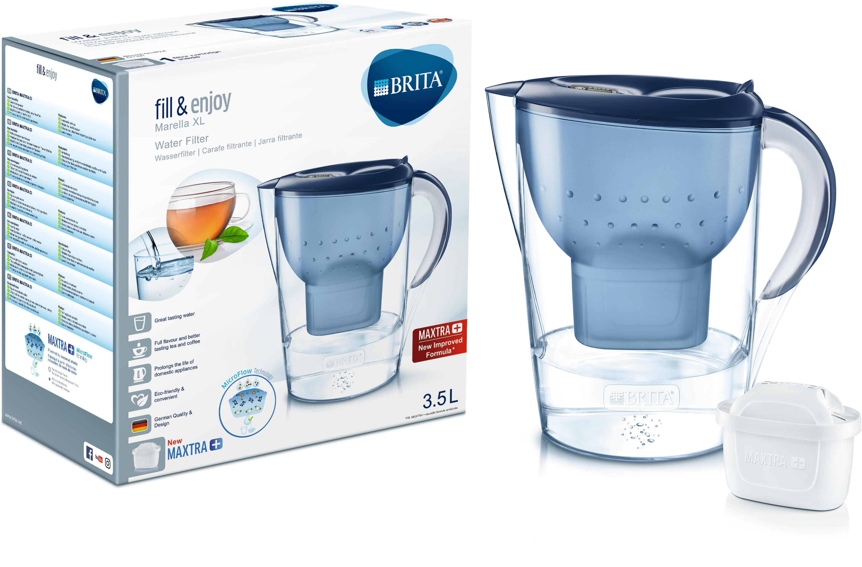 BRITA Carafe filtrante Marella XL Blue (1024052)
