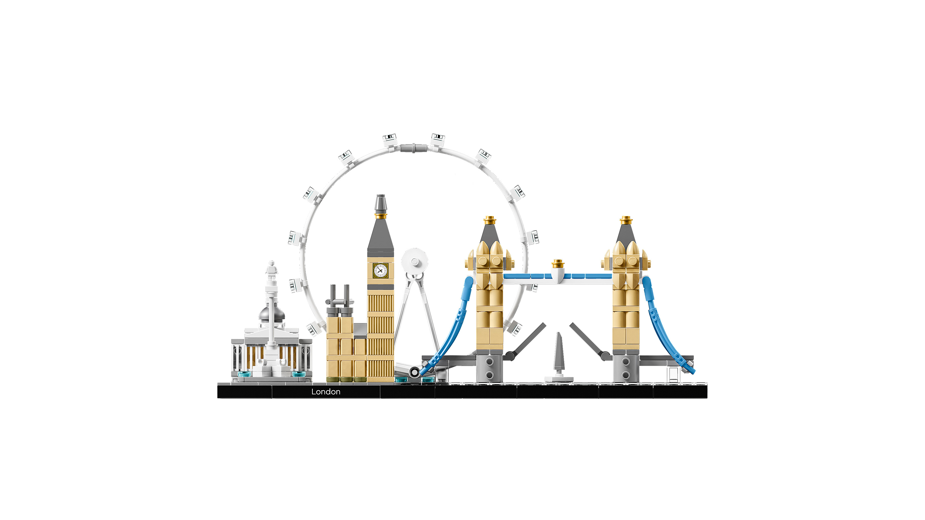 Lego London Skyline-Set auf weißem Hintergrund.