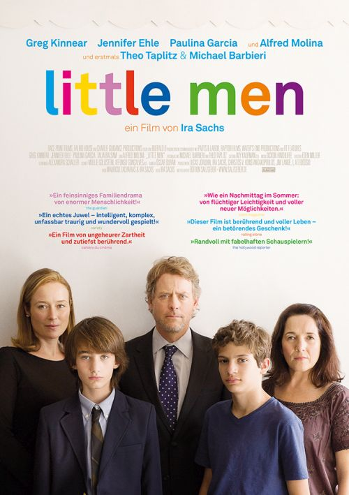 Filmposter mit einer sechsköpfigen Familie, betitelt 'Little Men'. Die Namen der Darsteller stehen oben.