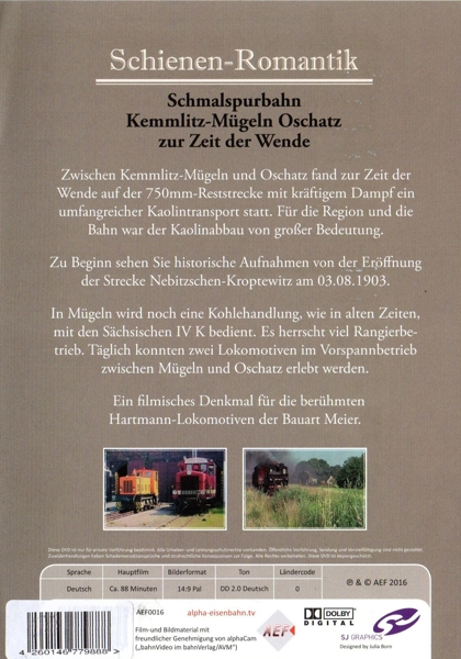 Wende Oschatz Highlights-Schmalspurbahn DVD Zeit der Dampflok zur Kemmlitz-Mügeln