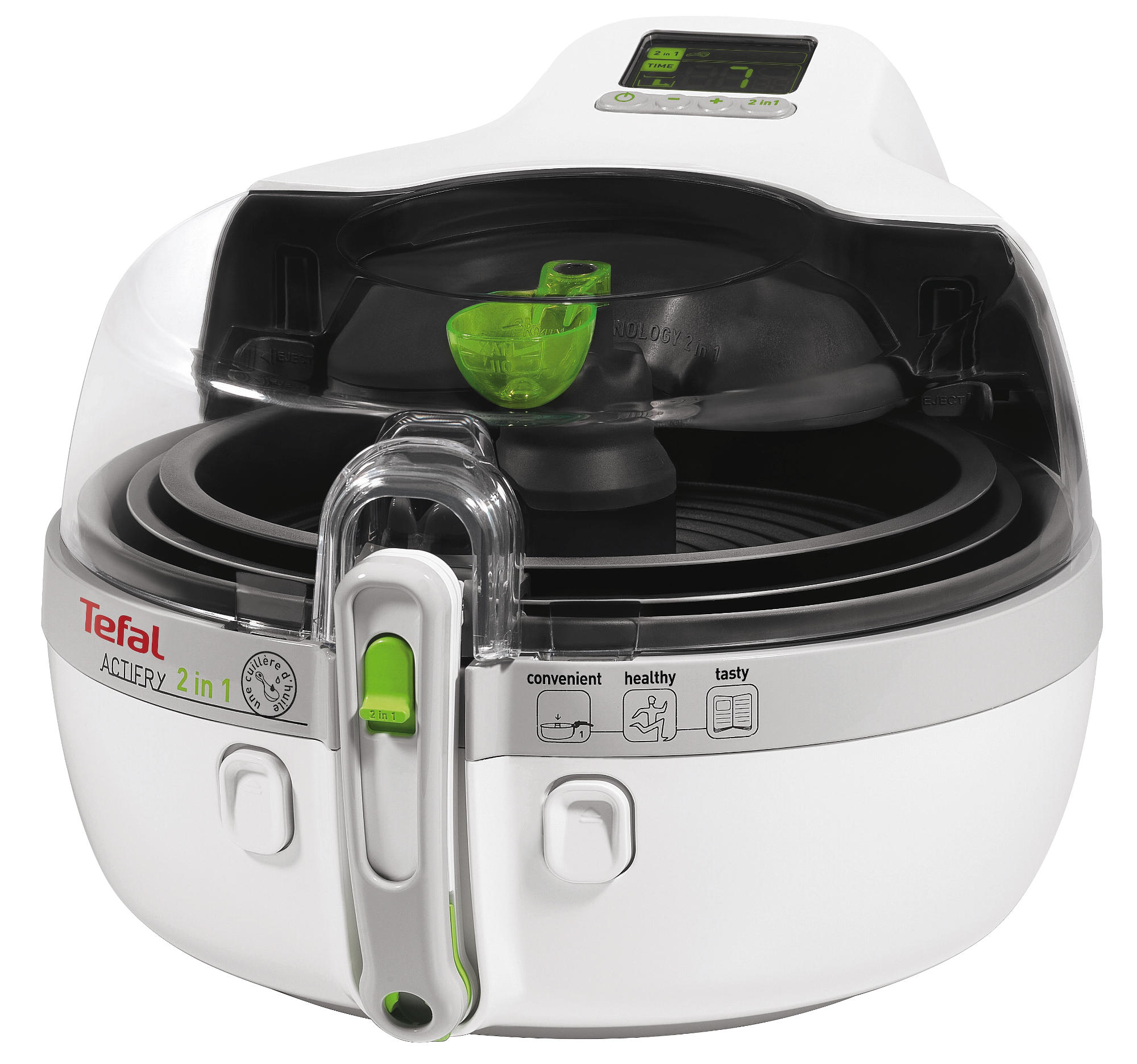 Robot de cocina - Tefal YV960015 Actifry 2 en 1 Potencia 1500W,Capacidad 1.2Kg, Tecnología 2 en 1