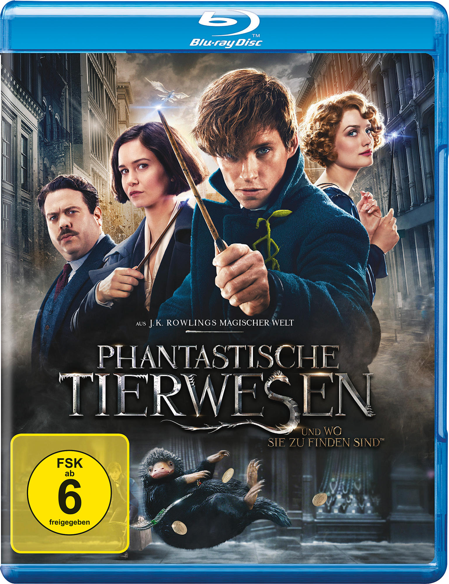Blu-ray-Disc. Phantastische Tierwesen und wo sie zu finden sind. Filmcover mit Schauspielern.