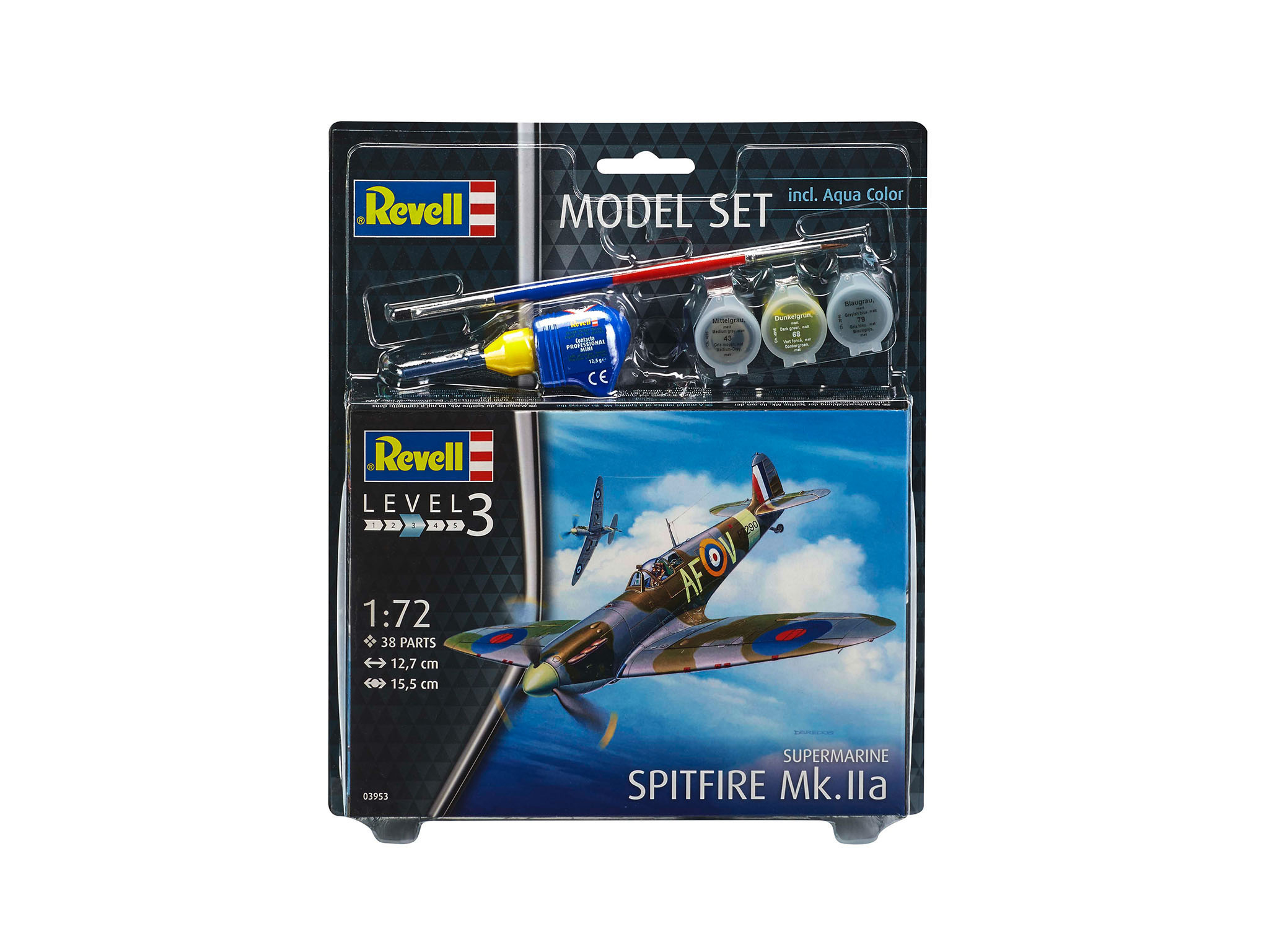 Spitfire Model Mehrfarbig Set REVELL Modellbausatz, Mk.IIa