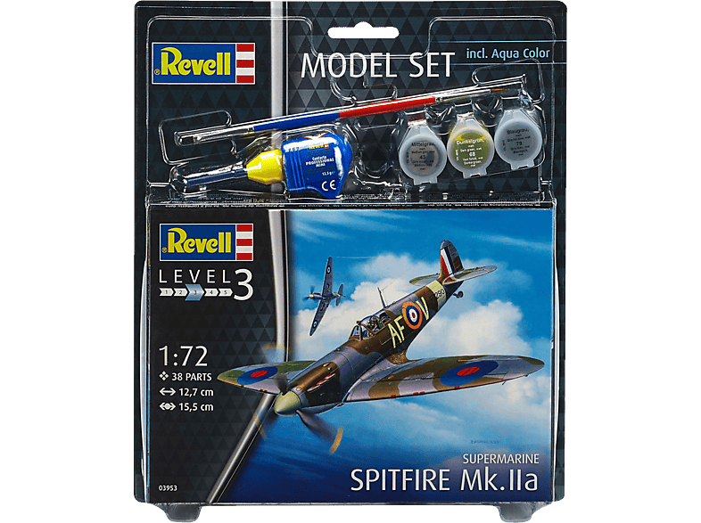 REVELL Model Set Spitfire Mk.IIa Modellbausatz, Mehrfarbig