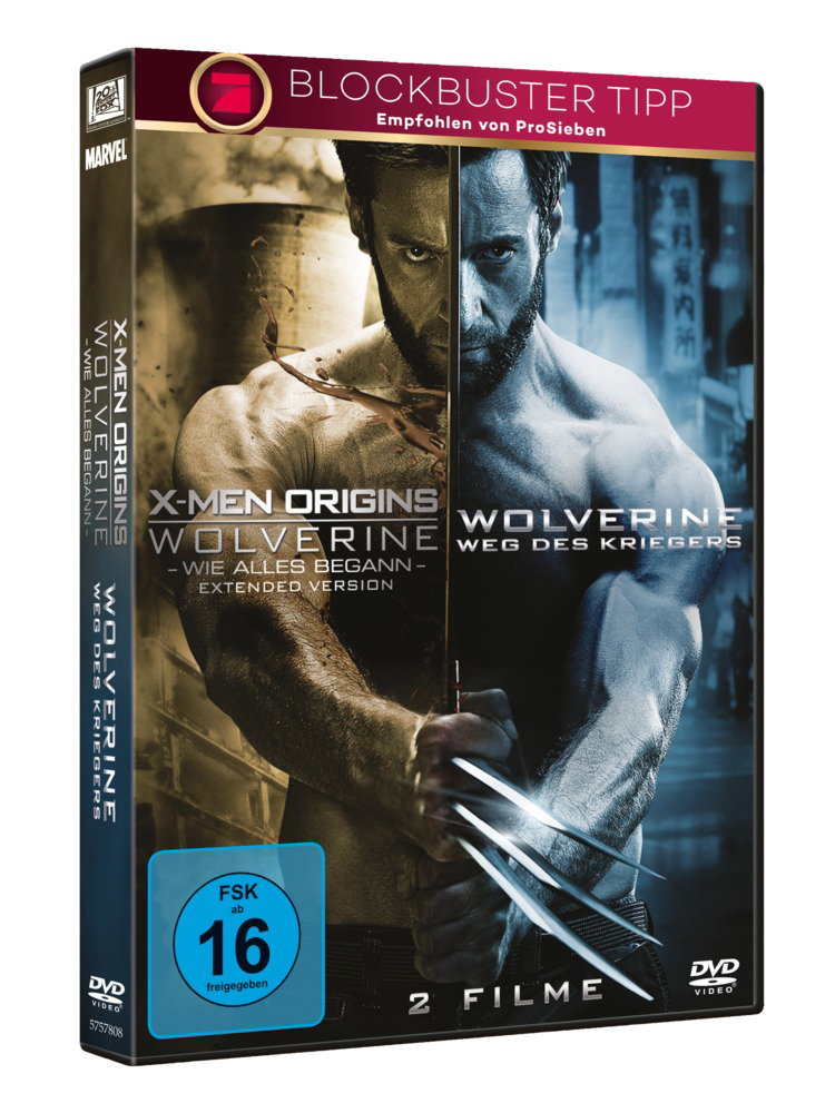 DVD-Cover mit Wolverine, aufgeteilt in zwei Bilder.
