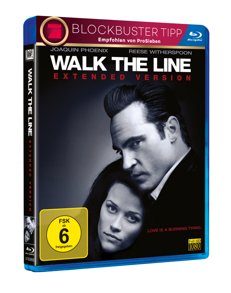 DVD-Cover von 'Walk the Line' mit Joaquin Phoenix und Reese Witherspoon.
