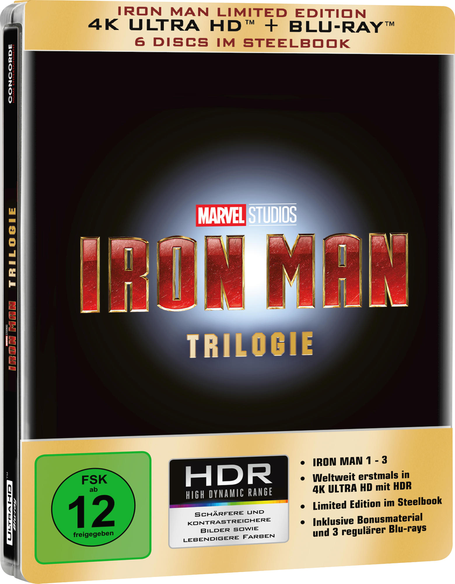 Iron Man Trilogie - Limited 4K Ultra HD Edition im Steelbook 4K Ultra HD Blu-ray + Blu-ray