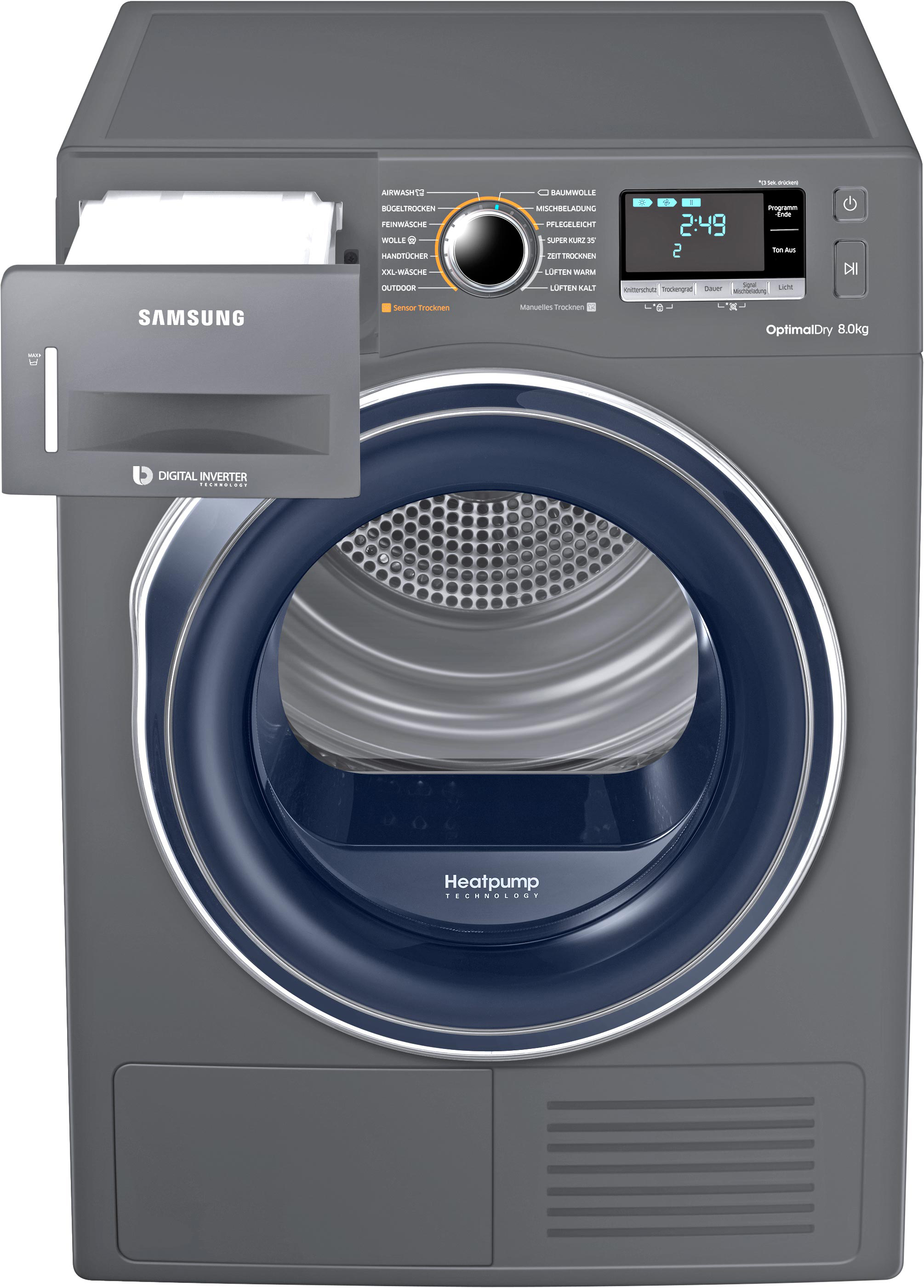 SAMSUNG DV81M6210CX/EG Wärmepumpentrockner A+++, (8 kg, Edelstahl)