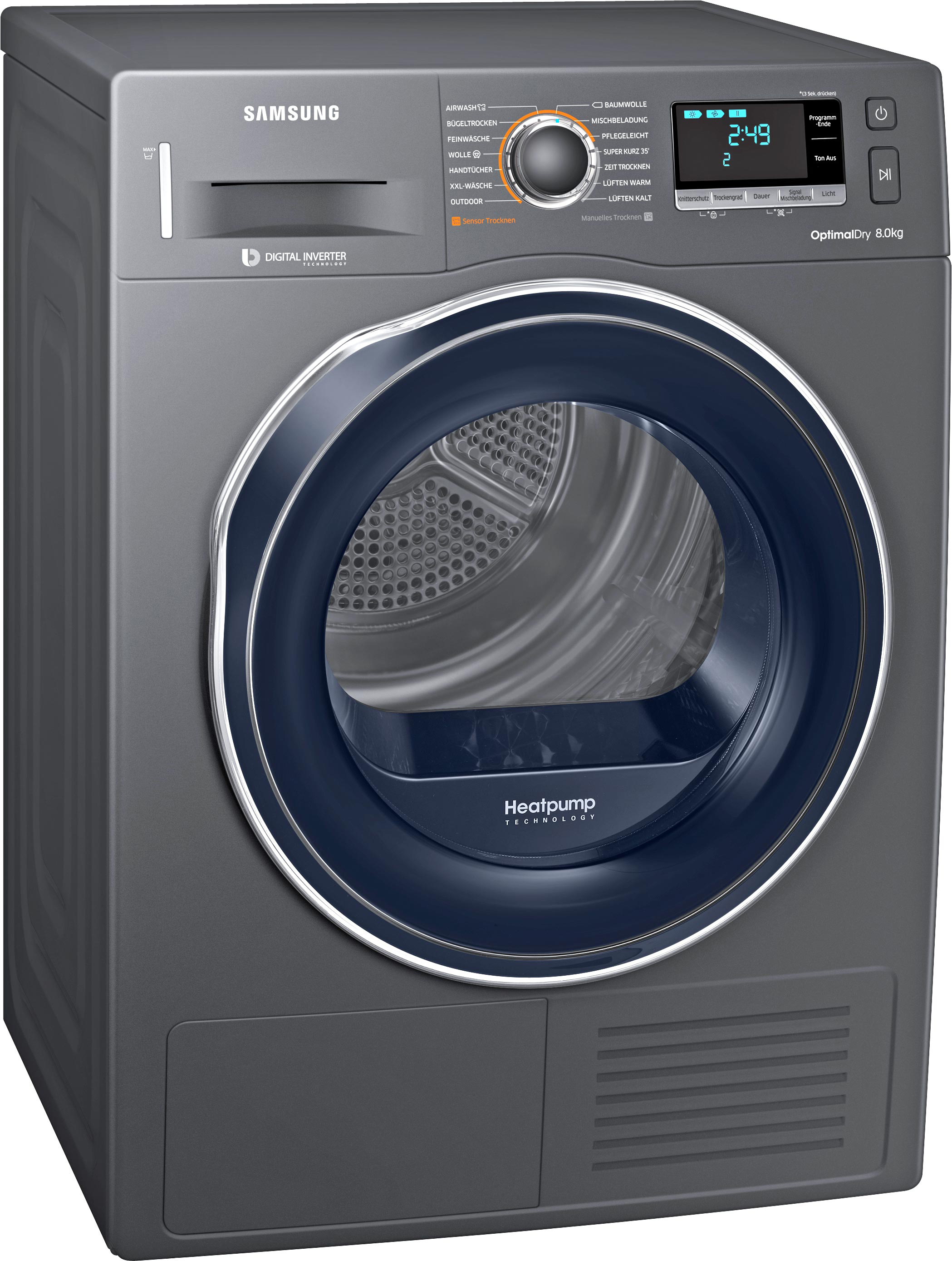 SAMSUNG DV81M6210CX/EG Wärmepumpentrockner A+++, (8 kg, Edelstahl)