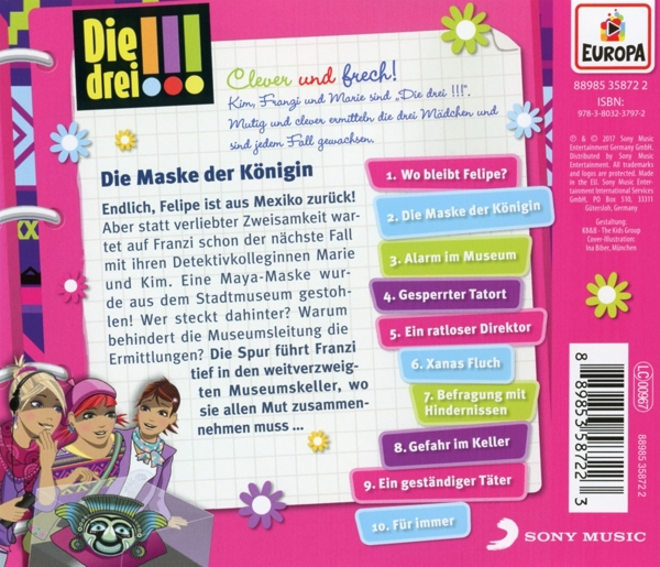 Ein farbenfrohes Buchcover auf Deutsch mit Comicfiguren und Text. Der Hintergrund ist weiß.